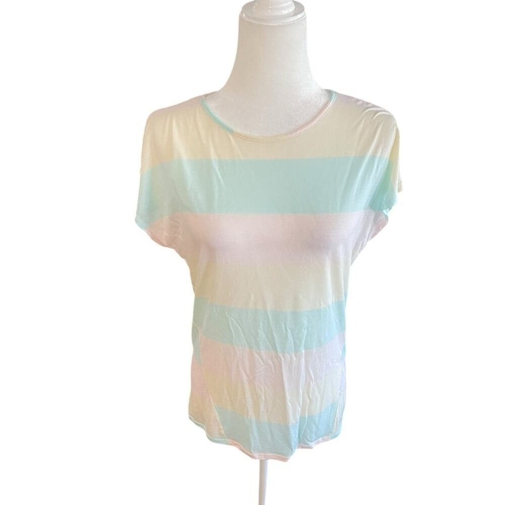 Ted Baker London Cotton Candy Striped Pastel T-Shirt-‎ Size 2 (M)